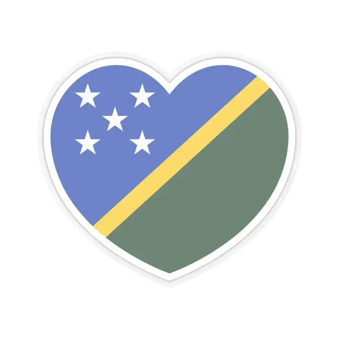 Heart Flag of the Solomon Islands - STICKER Vinyl Kiss-Cut Decal 3 Inch Transparent - The Sticker Space