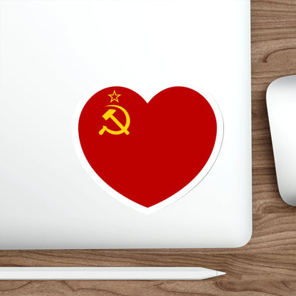 Heart Flag of the Soviet Union 1936-1955 - STICKER Vinyl Die-Cut Decal-The Sticker Space