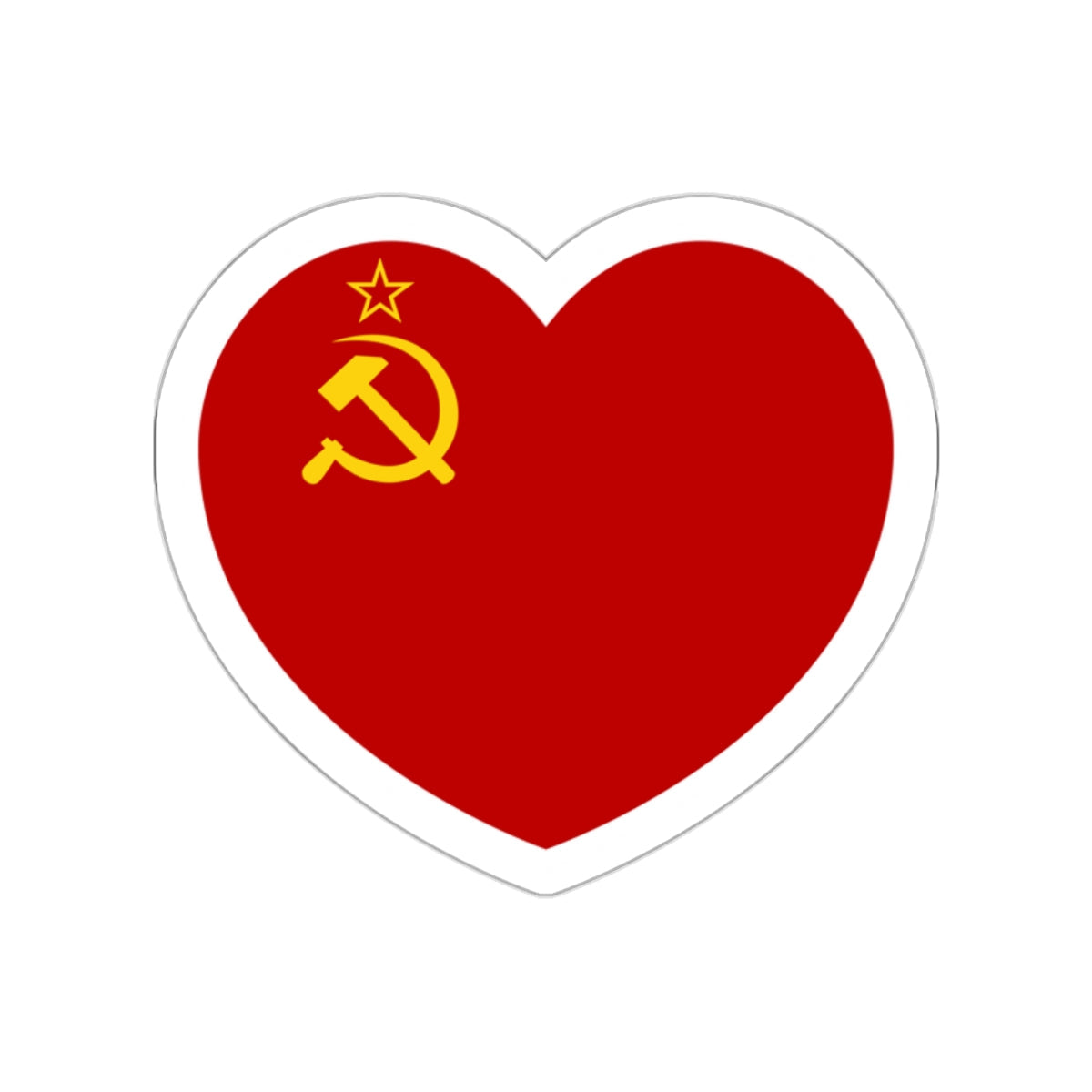 Heart Flag of the Soviet Union 1936-1955 - STICKER Vinyl Die-Cut Decal-White-The Sticker Space