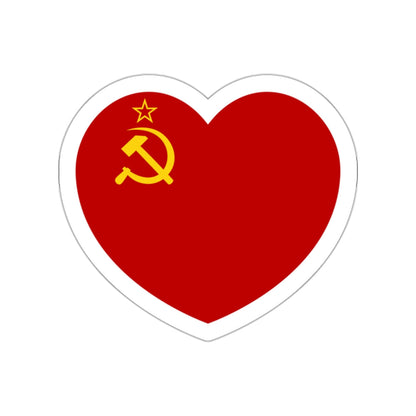 Heart Flag of the Soviet Union 1936-1955 - STICKER Vinyl Die-Cut Decal-White-The Sticker Space