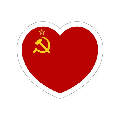 Heart Flag of the Soviet Union 1936-1955 - STICKER Vinyl Die-Cut Decal White Die-Cut 5 Inch - The Sticker Space