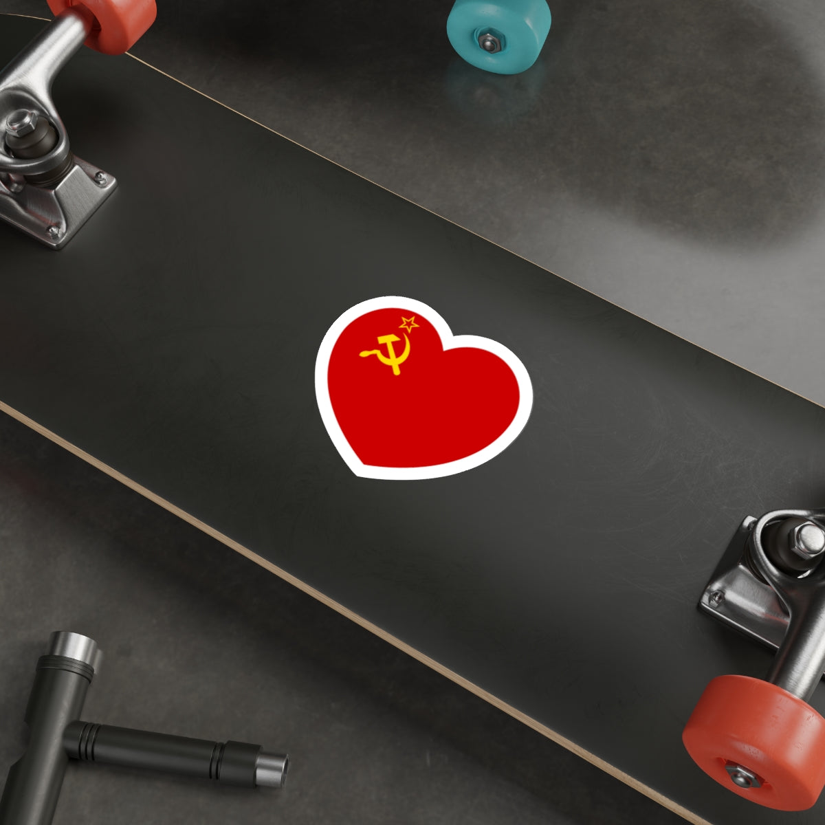 Heart Flag of the Soviet Union - STICKER Vinyl Die-Cut Decal-The Sticker Space