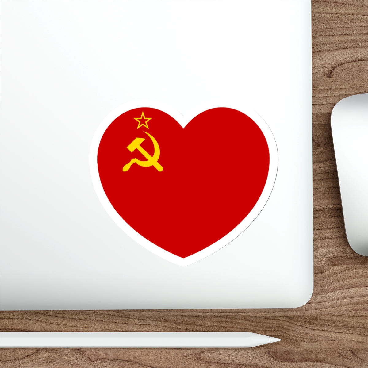 Heart Flag of the Soviet Union - STICKER Vinyl Die-Cut Decal-The Sticker Space