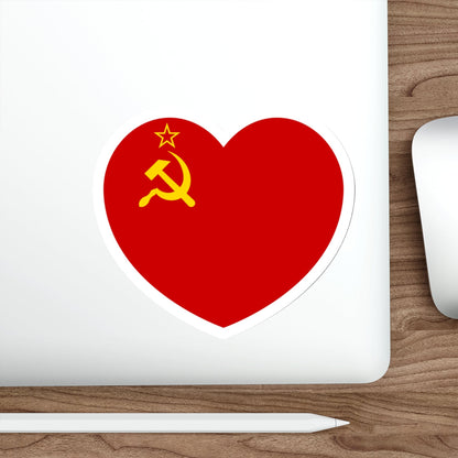 Heart Flag of the Soviet Union - STICKER Vinyl Die-Cut Decal-The Sticker Space