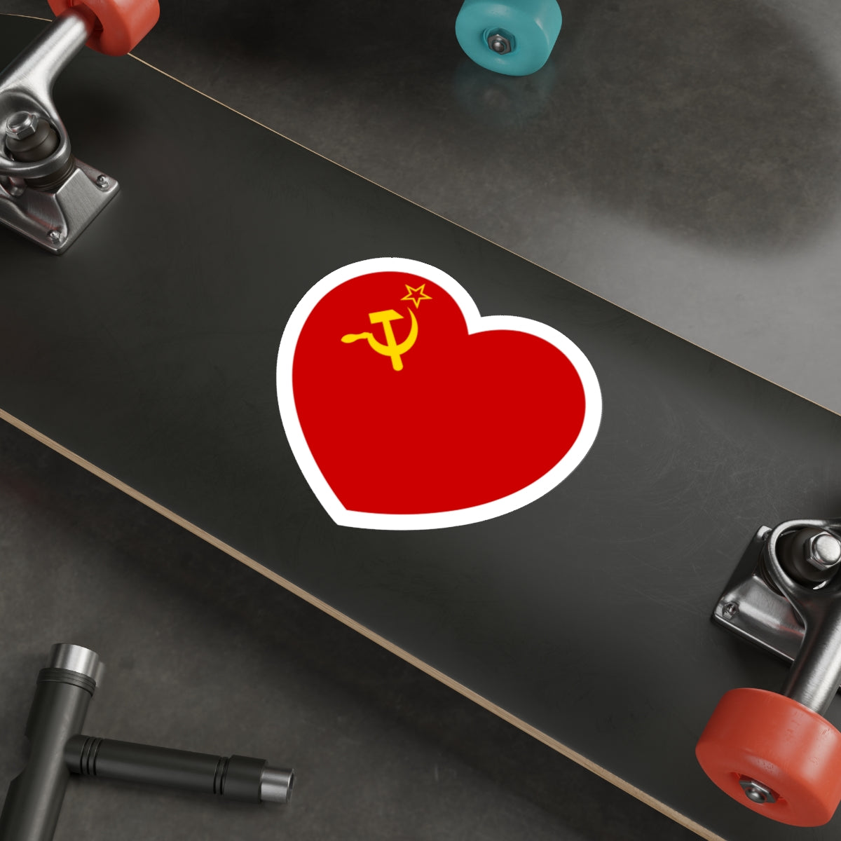 Heart Flag of the Soviet Union - STICKER Vinyl Die-Cut Decal-The Sticker Space