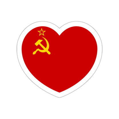 Heart Flag of the Soviet Union - STICKER Vinyl Die-Cut Decal-White-The Sticker Space