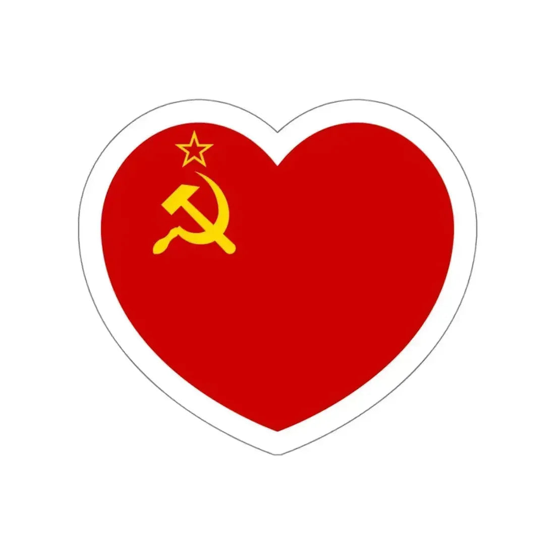 Heart Flag of the Soviet Union - STICKER Vinyl Die-Cut Decal White Die-Cut 6 Inch - The Sticker Space