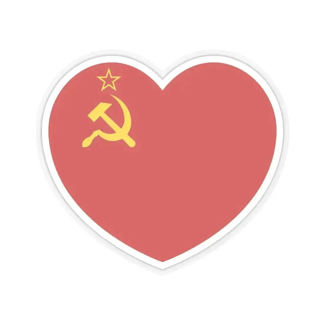 Heart Flag of the Soviet Union - STICKER Vinyl Kiss-Cut Decal 6 Inch Transparent - The Sticker Space