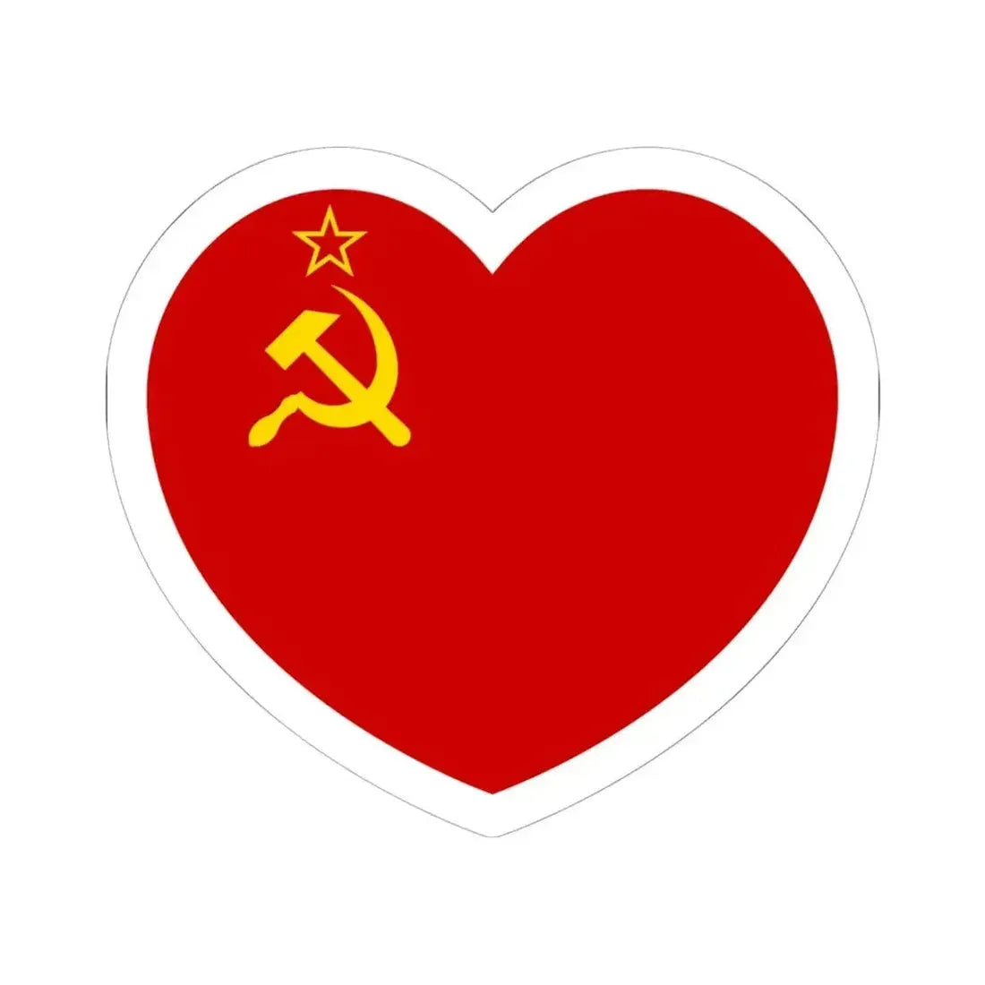 Heart Flag of the Soviet Union - STICKER Vinyl Kiss-Cut Decal 6 Inch White - The Sticker Space