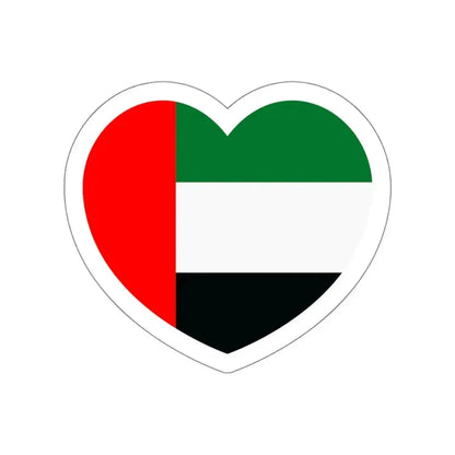 Heart Flag of the United Arab Emirates - STICKER Vinyl Die-Cut Decal White Die-Cut 4 Inch - The Sticker Space