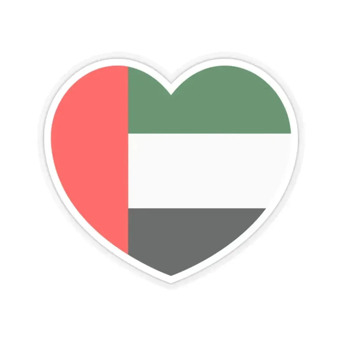 Heart Flag of the United Arab Emirates - STICKER Vinyl Kiss-Cut Decal 2 Inch Transparent - The Sticker Space
