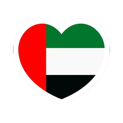 Heart Flag of the United Arab Emirates - STICKER Vinyl Kiss-Cut Decal 2 Inch White - The Sticker Space