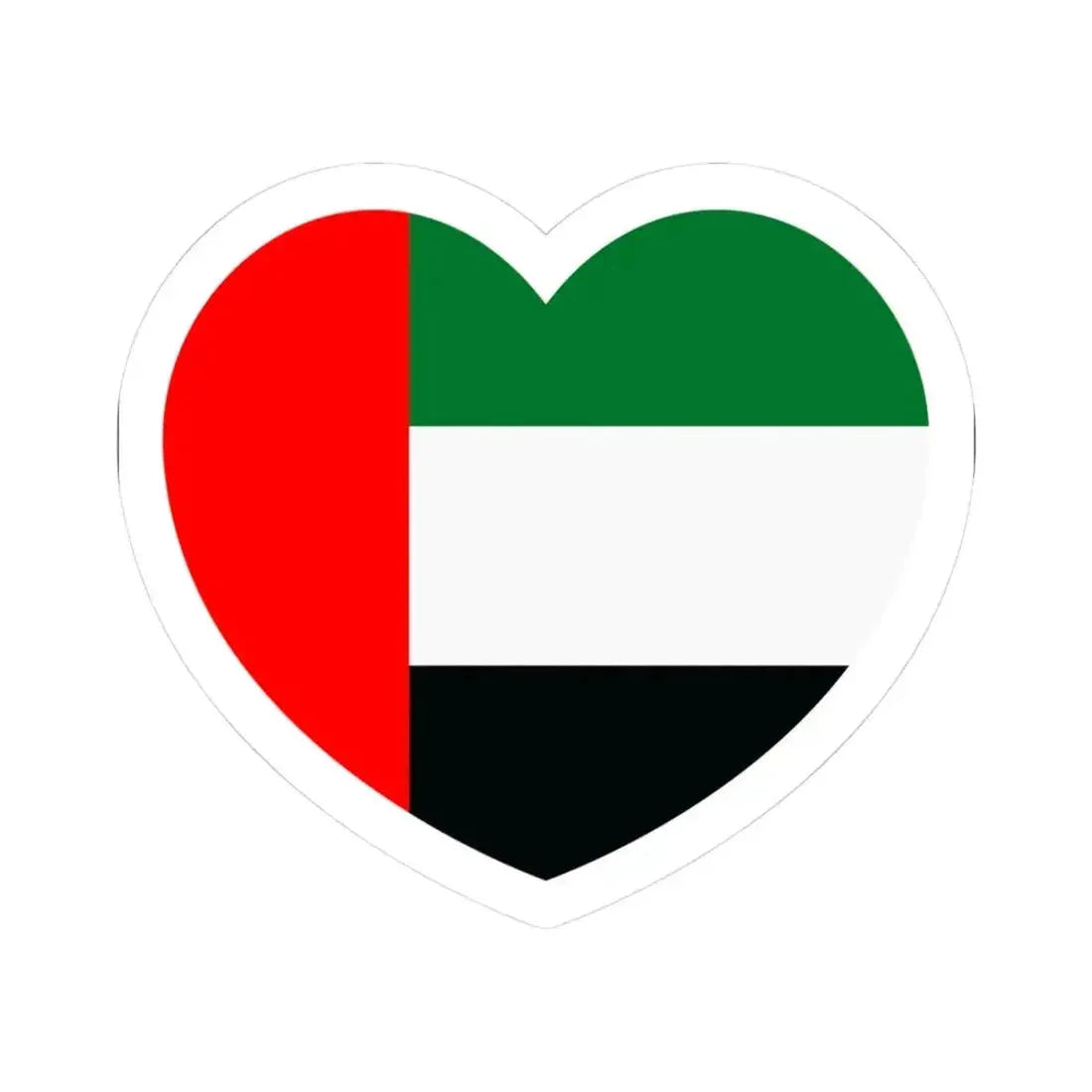 Heart Flag of the United Arab Emirates - STICKER Vinyl Kiss-Cut Decal 3 Inch White - The Sticker Space
