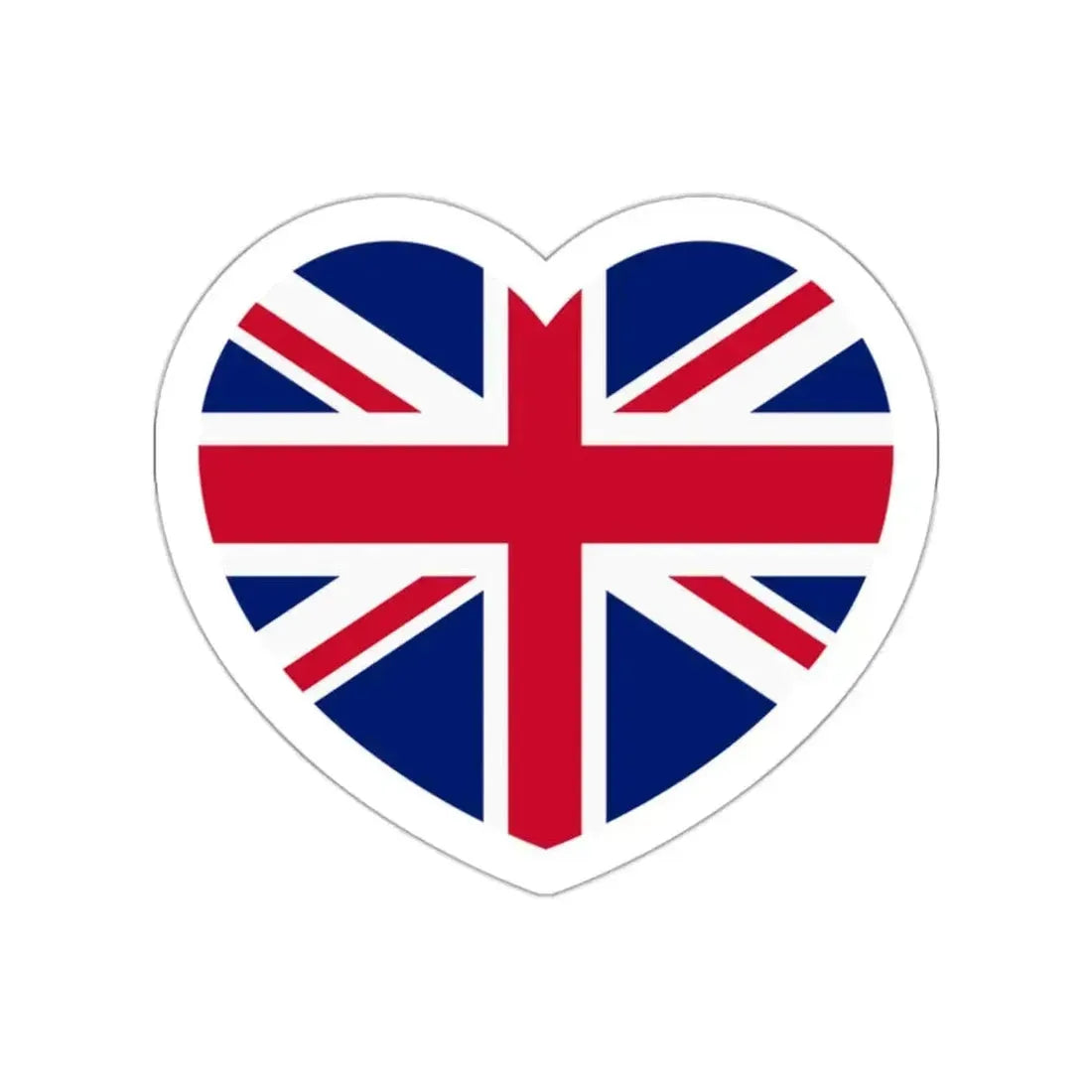Heart Flag of the United Kingdom - STICKER Vinyl Die-Cut Decal White Die-Cut 2 Inch - The Sticker Space
