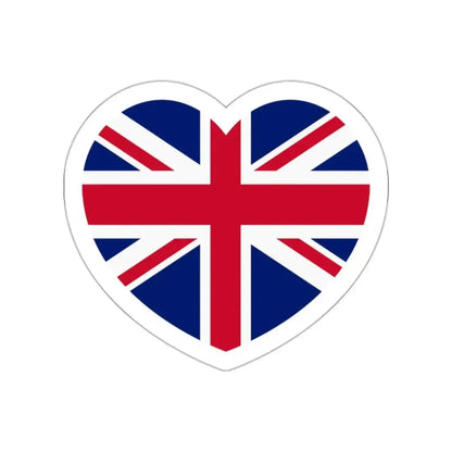 Heart Flag of the United Kingdom - STICKER Vinyl Die-Cut Decal White Die-Cut 2 Inch - The Sticker Space