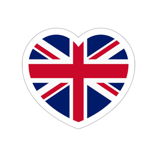 Heart Flag of the United Kingdom - STICKER Vinyl Die-Cut Decal-White-The Sticker Space