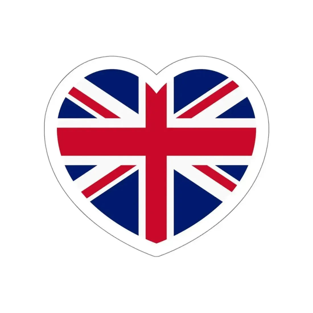 Heart Flag of the United Kingdom - STICKER Vinyl Die-Cut Decal White Die-Cut 5 Inch - The Sticker Space