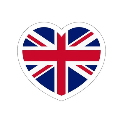 Heart Flag of the United Kingdom - STICKER Vinyl Die-Cut Decal White Die-Cut 5 Inch - The Sticker Space