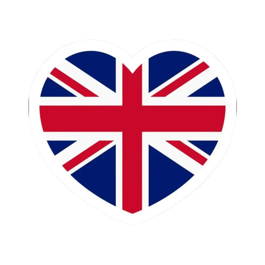 Heart Flag of the United Kingdom - STICKER Vinyl Kiss-Cut Decal 2 Inch White - The Sticker Space