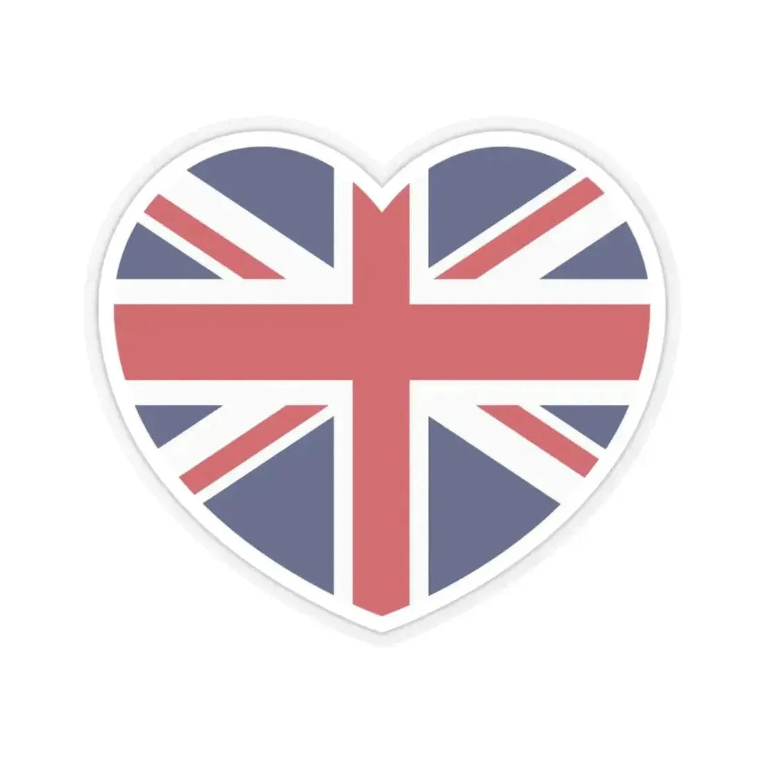 Heart Flag of the United Kingdom - STICKER Vinyl Kiss-Cut Decal 3 Inch Transparent - The Sticker Space