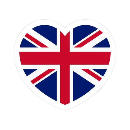 Heart Flag of the United Kingdom - STICKER Vinyl Kiss-Cut Decal 3 Inch White - The Sticker Space