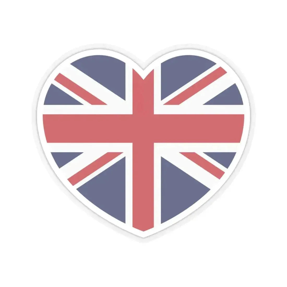 Heart Flag of the United Kingdom - STICKER Vinyl Kiss-Cut Decal 4 Inch Transparent - The Sticker Space