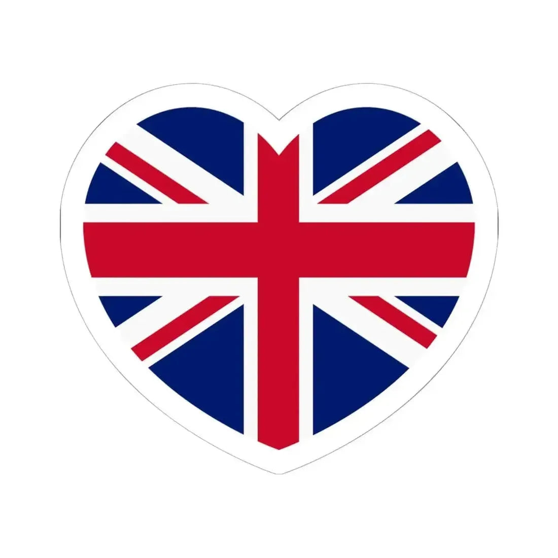 Heart Flag of the United Kingdom - STICKER Vinyl Kiss-Cut Decal 6 Inch White - The Sticker Space