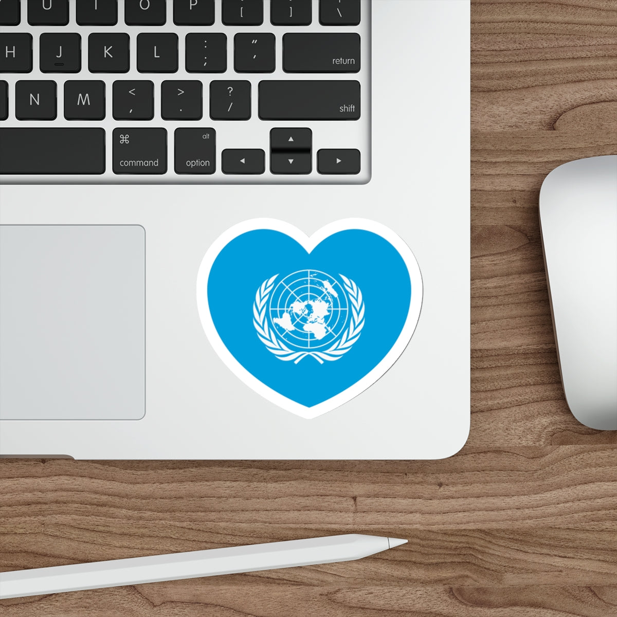 Heart Flag of the United Nations - STICKER Vinyl Die-Cut Decal-The Sticker Space