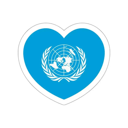 Heart Flag of the United Nations - STICKER Vinyl Die-Cut Decal White Die-Cut 3 Inch - The Sticker Space