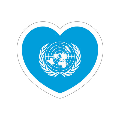 Heart Flag of the United Nations - STICKER Vinyl Die-Cut Decal-White-The Sticker Space