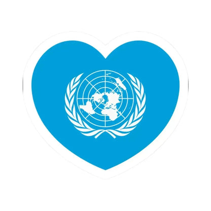 Heart Flag of the United Nations - STICKER Vinyl Kiss-Cut Decal 2 Inch White - The Sticker Space