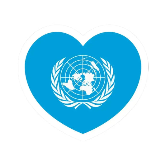 Heart Flag of the United Nations - STICKER Vinyl Kiss-Cut Decal 2 Inch White - The Sticker Space