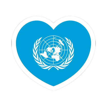 Heart Flag of the United Nations - STICKER Vinyl Kiss-Cut Decal 3 Inch White - The Sticker Space