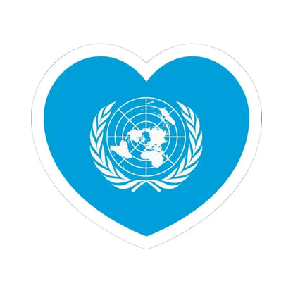 Heart Flag of the United Nations - STICKER Vinyl Kiss-Cut Decal 4 Inch White - The Sticker Space