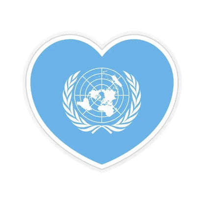 Heart Flag of the United Nations - STICKER Vinyl Kiss-Cut Decal 6 Inch Transparent - The Sticker Space