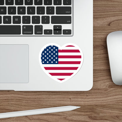 Heart Flag of the United States - STICKER Vinyl Die-Cut Decal-The Sticker Space