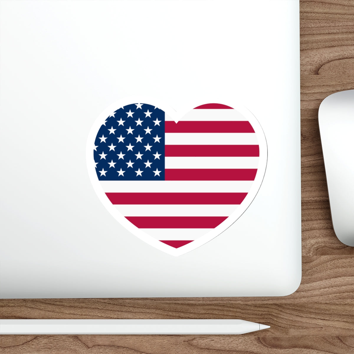 Heart Flag of the United States - STICKER Vinyl Die-Cut Decal-The Sticker Space