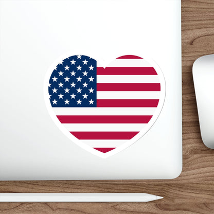 Heart Flag of the United States - STICKER Vinyl Die-Cut Decal-The Sticker Space