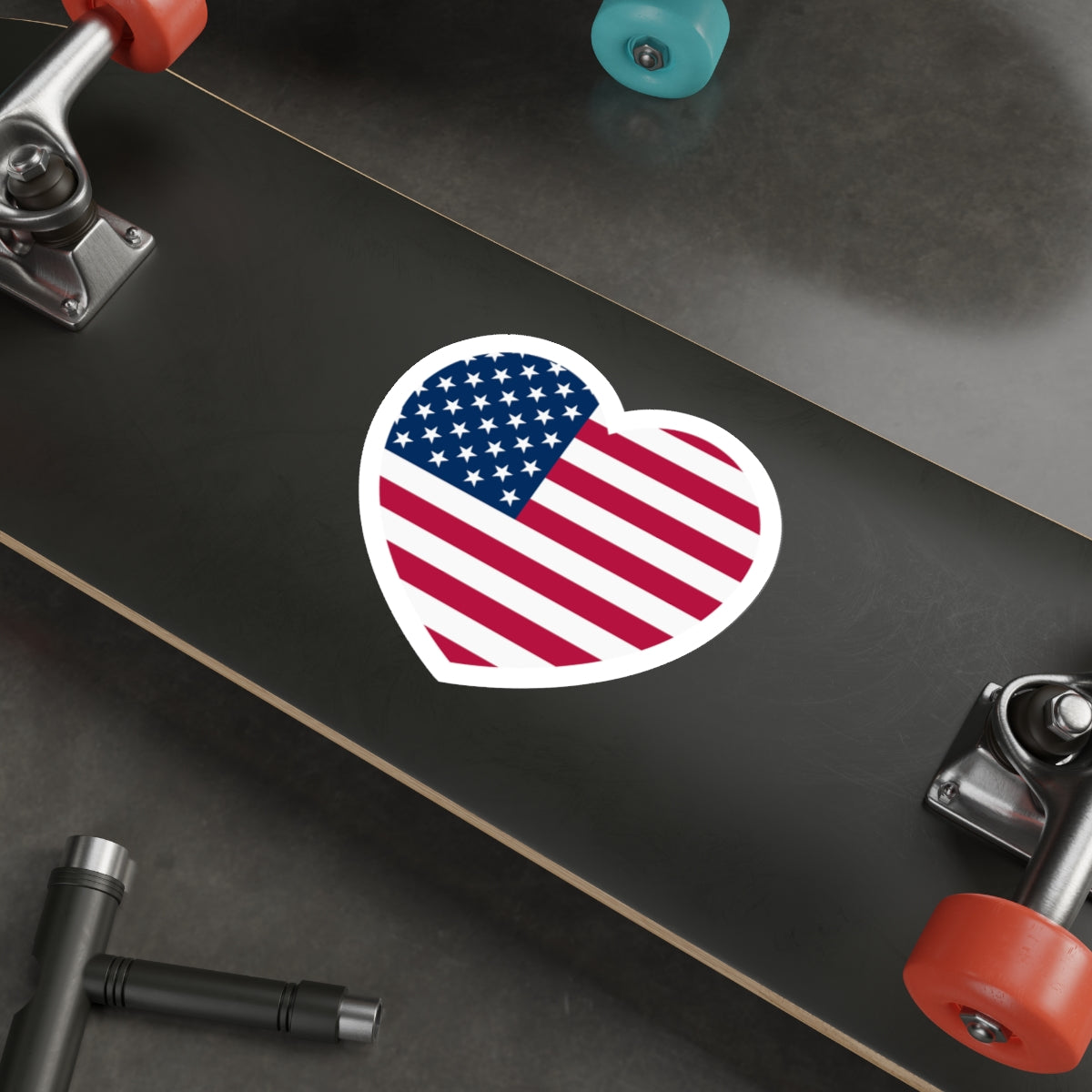 Heart Flag of the United States - STICKER Vinyl Die-Cut Decal-The Sticker Space