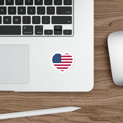 Heart Flag of the United States - STICKER Vinyl Die-Cut Decal-The Sticker Space