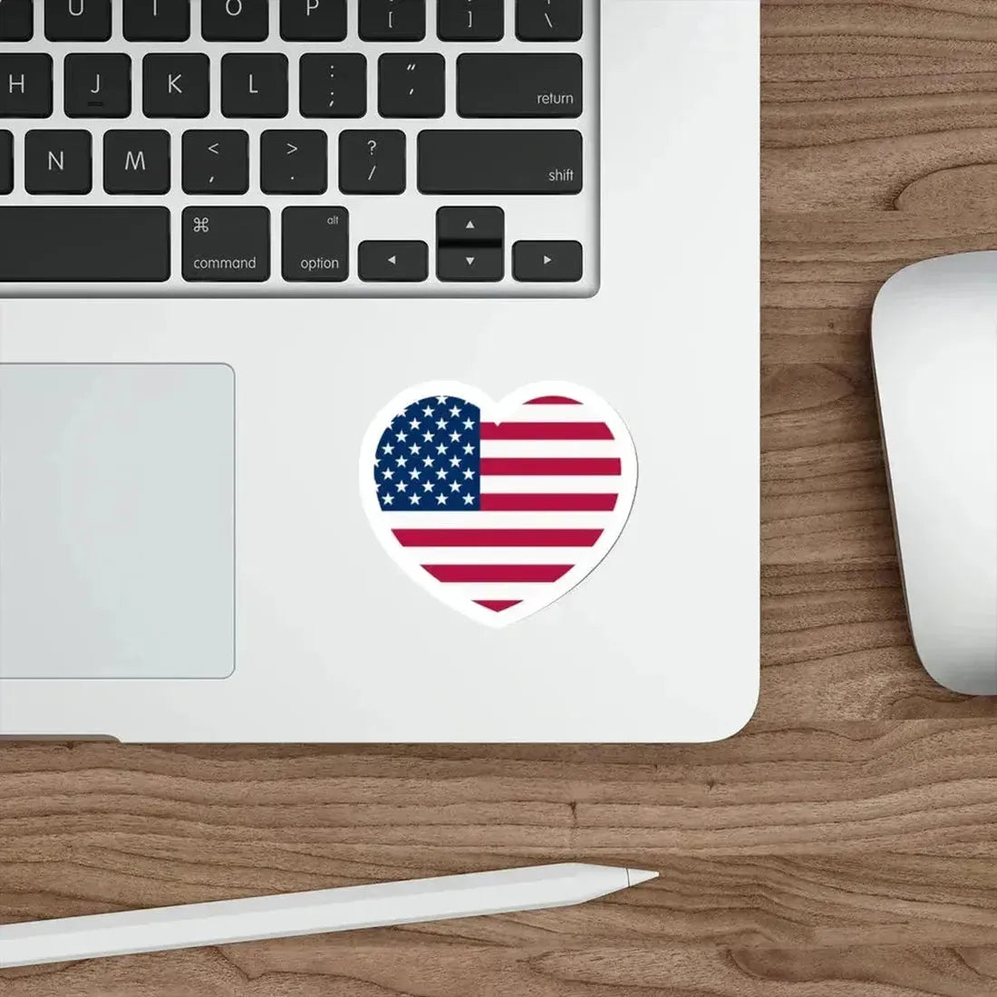 Heart Flag of the United States - STICKER Vinyl Die-Cut Decal - The Sticker Space