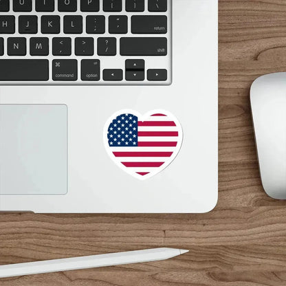 Heart Flag of the United States - STICKER Vinyl Die-Cut Decal - The Sticker Space