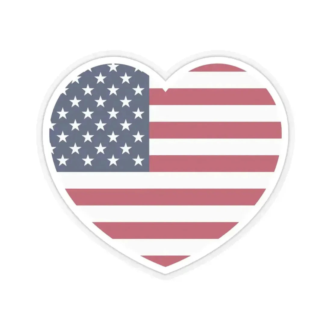 Heart Flag of the United States - STICKER Vinyl Kiss-Cut Decal 4 Inch Transparent - The Sticker Space