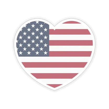 Heart Flag of the United States - STICKER Vinyl Kiss-Cut Decal 6 Inch Transparent - The Sticker Space