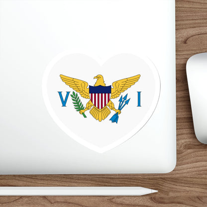 Heart Flag of the United States Virgin Islands - STICKER Vinyl Die-Cut Decal-The Sticker Space