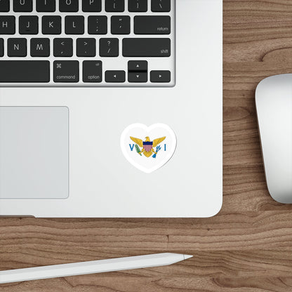 Heart Flag of the United States Virgin Islands - STICKER Vinyl Die-Cut Decal-The Sticker Space