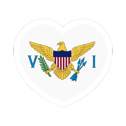 Heart Flag of the United States Virgin Islands - STICKER Vinyl Kiss-Cut Decal 3 Inch White - The Sticker Space