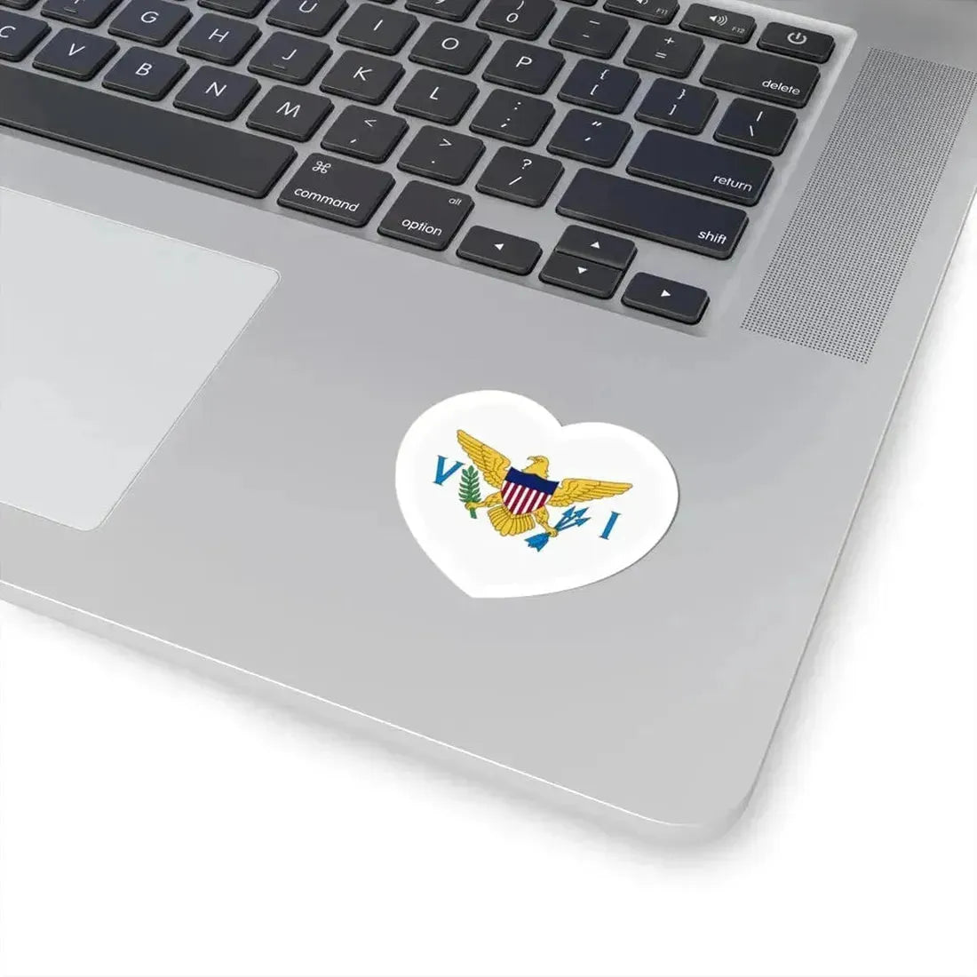 Heart Flag of the United States Virgin Islands - STICKER Vinyl Kiss-Cut Decal - The Sticker Space
