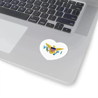 Heart Flag of the United States Virgin Islands - STICKER Vinyl Kiss-Cut Decal - The Sticker Space