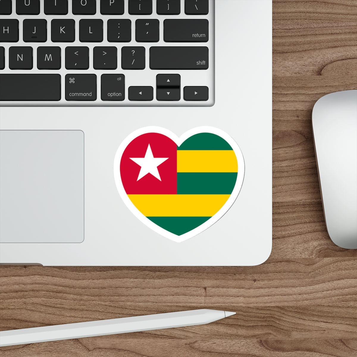 Heart Flag of Togo - STICKER Vinyl Die-Cut Decal-The Sticker Space